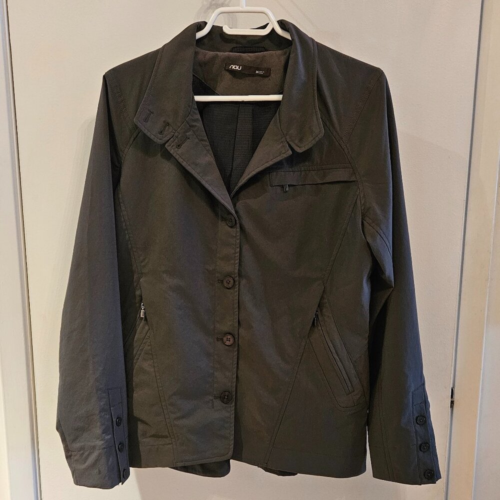 NAU khaki green lined jacket - Wear collar two ways - Mint - Sz M